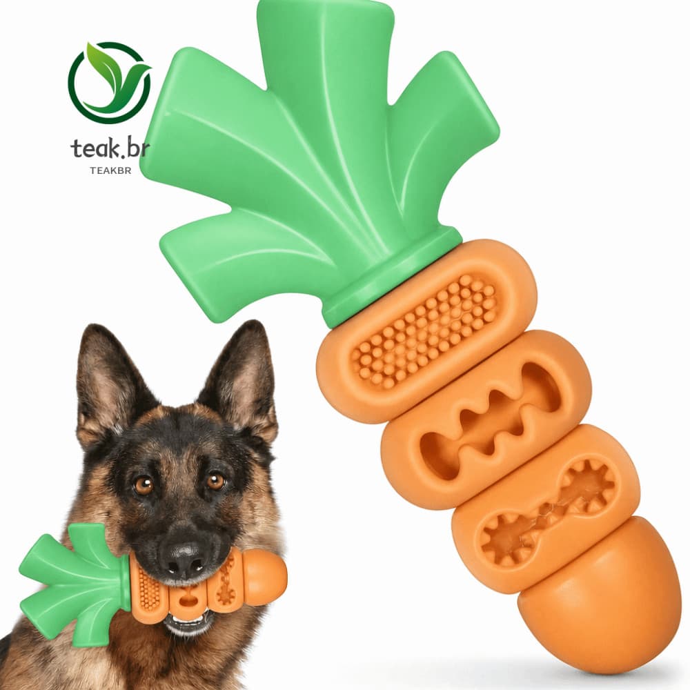 Brinquedo Dispensador De Tratamento TEABR , De Mastigar Para Cachorro De Cenoura De Silicone Não Tóxico Com Design De Fo