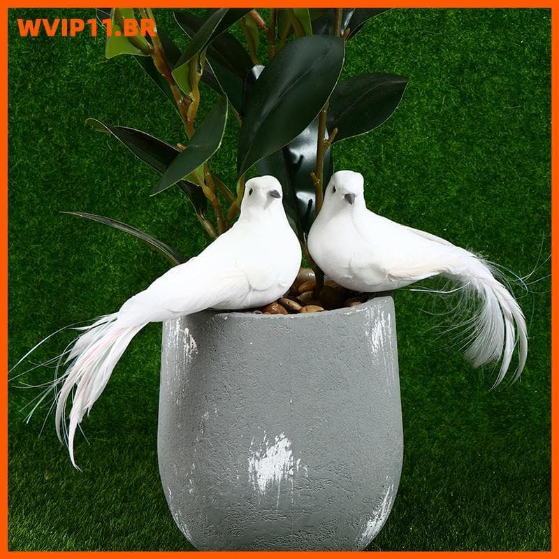 WVIP 2 Peças De Penas De Pombas Brancas , Espuma Artificial , Amante Da Paz , Pássaros , Decoração De Casa BR