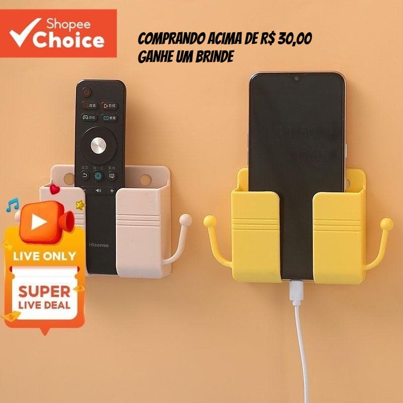 Suporte De Carregamento De Telefone De Parede Não Perfurado Para Banheiro E kit chen Minimalista , rack De Armazenamento