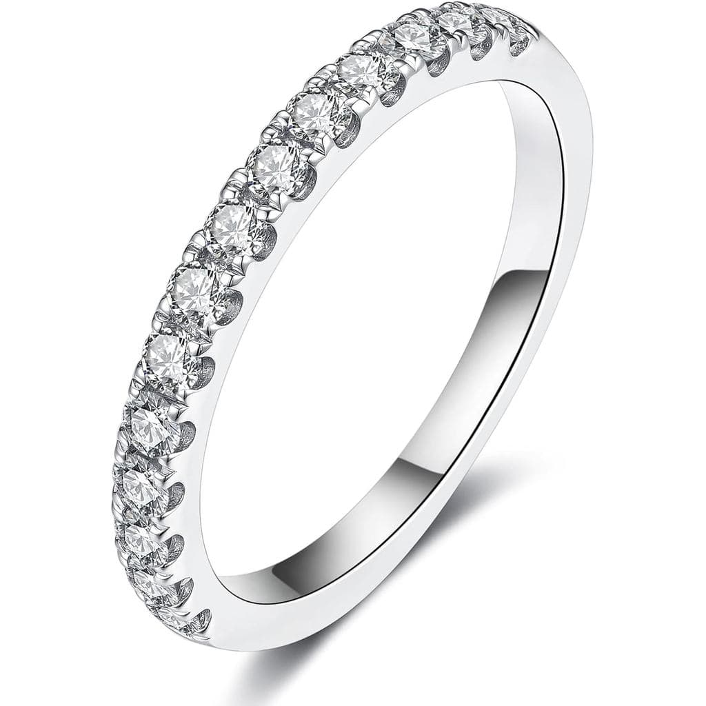 Anel de Casamento com Diamante Cultivado em Laboratório IMOLOE, 0,3-0,42 Quilates, Anel de Eternidade, Ouro Branco 18K e