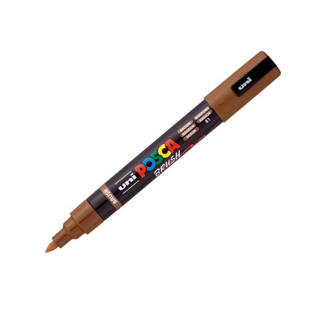 Caneta Posca PC-5MBR Brush Marrom uni-ball