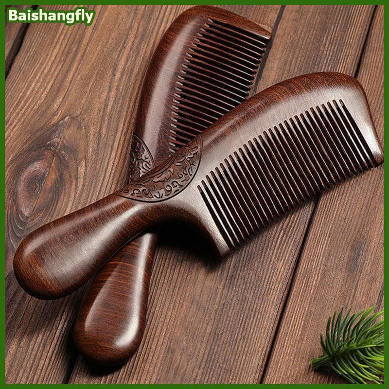 baishangfly Unissex Sandalwoodb Mulheres Homens Casa Viagem Madeira Antiestático Dentes Finos Alças De Hairb BHF