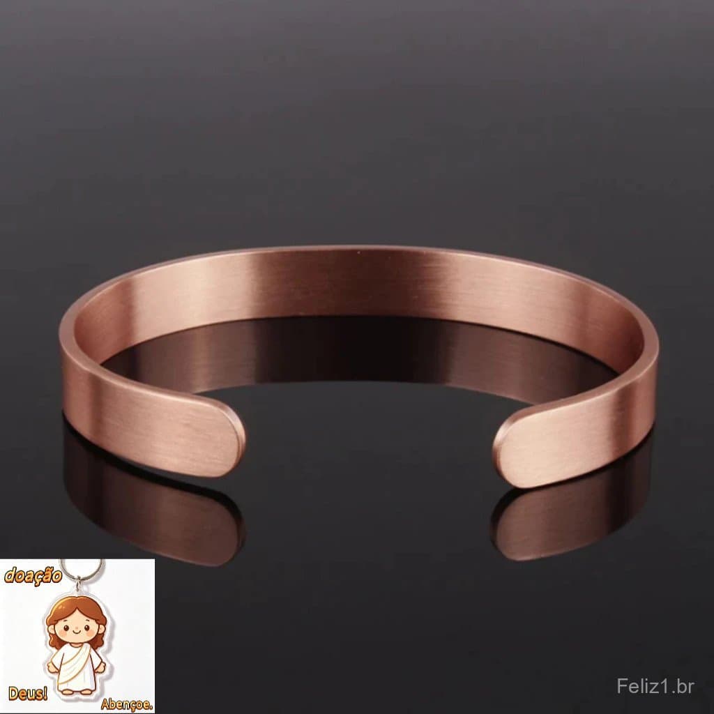 kit 4 Pulseira de Cobre 2 masculino 2 feminina natural luxo Bracelete Cobre 100% Puro