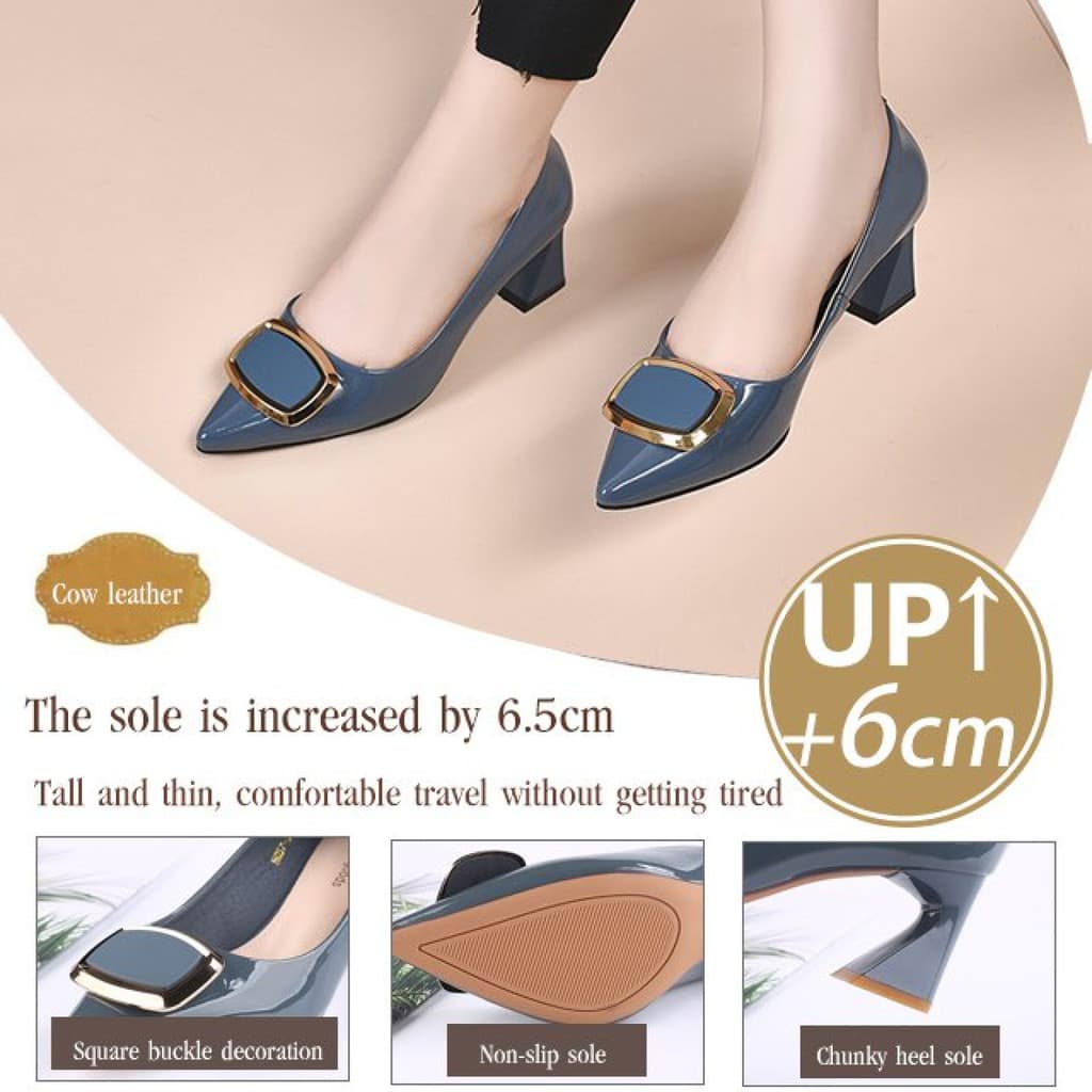 [Estilo Atemporal] Sapatos Femininos de Salto Grosso Confortáveis Para Todas as Estações