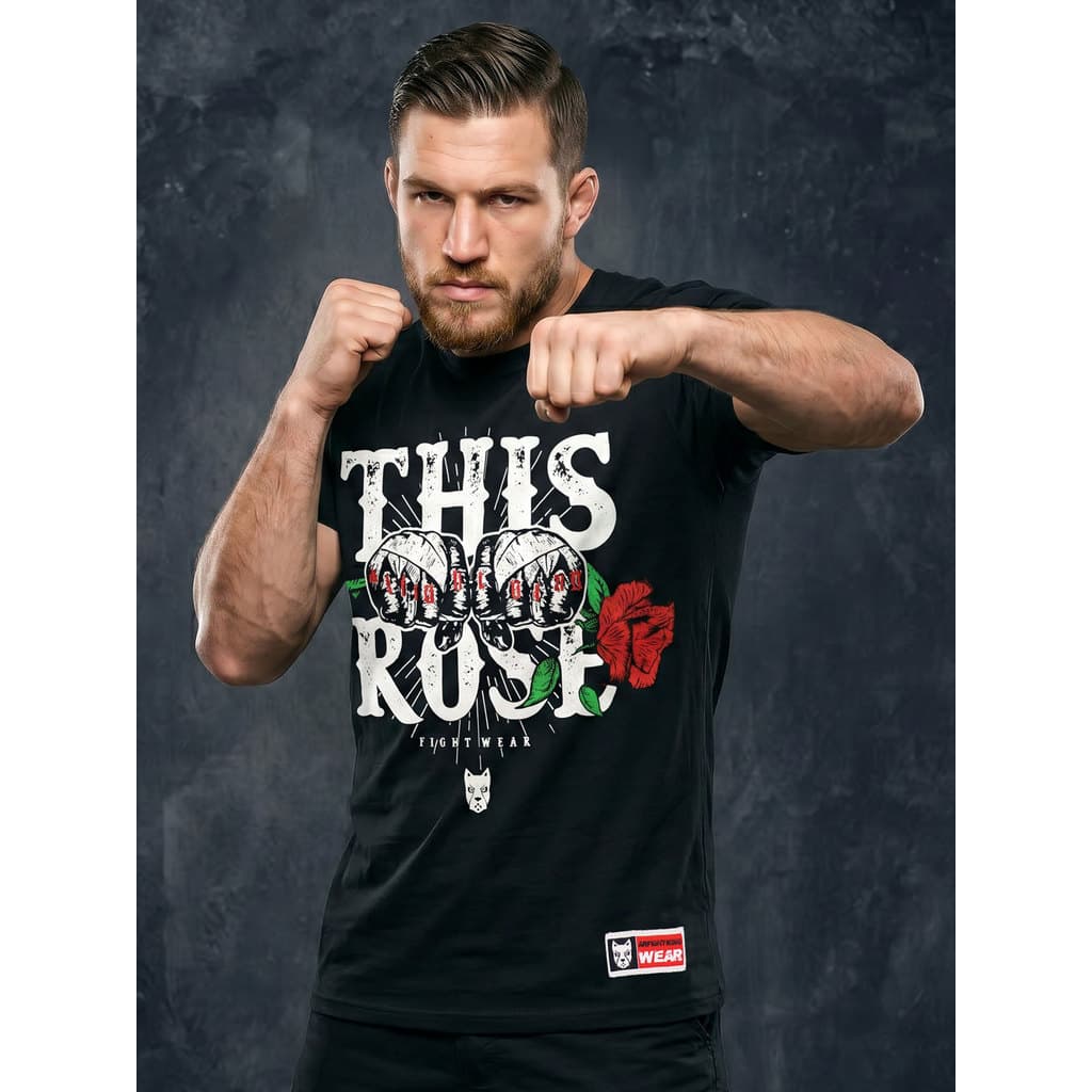 MMA Fighting Training Boxe Esportes Fitness Algodão Rosa Impresso Camiseta Masculina E Feminina Gola Redonda Casual