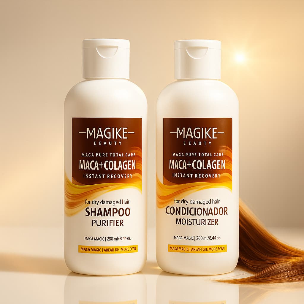 Shampoo + Condicionador  250ml  – Hidratação Profunda, Brilho Intenso e Fim do Frizz magike