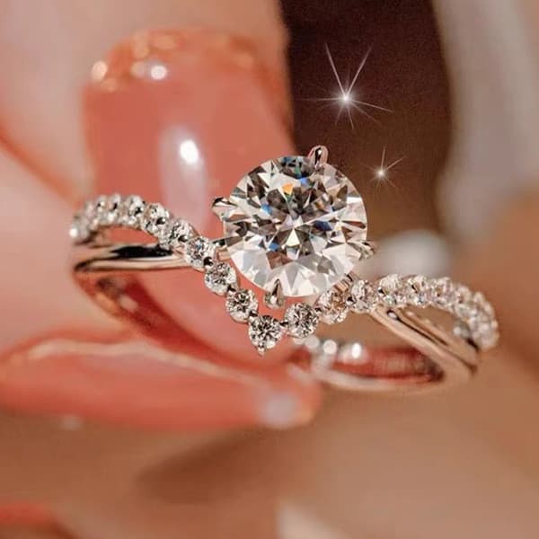 JZ614 novo estilo 1 quilate Pellets festivos simulação diamante feminino dedo indicador anel de diamante casamento prese