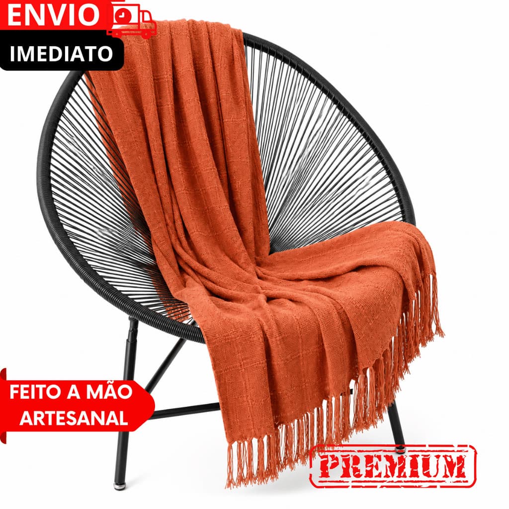 Manta Decorativa Premium Estilo Pinterest | Artesanal para Sala Quarto e Airbnb Apartamento