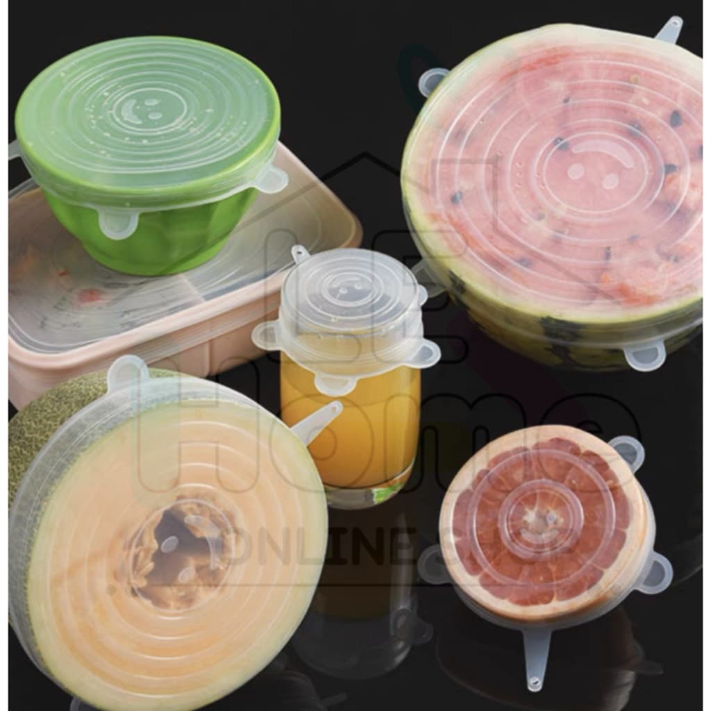 Tampas de Silicone Para Panelas ou Potes Multiuso Kit C/ 06