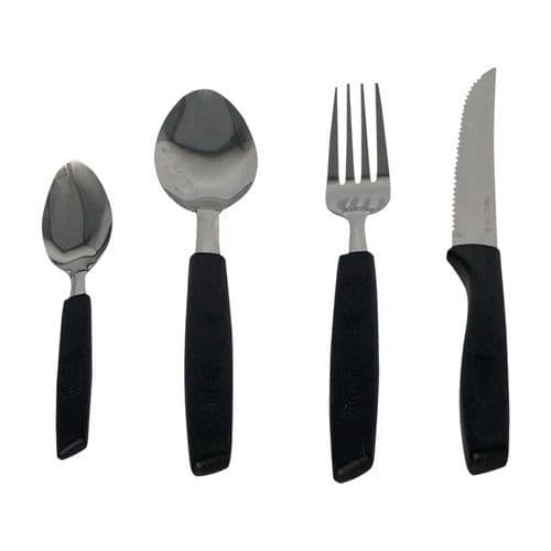 Conjunto Talheres Capri 25 Pecas Preto Design Moderno Resistente Cozinha Jantar