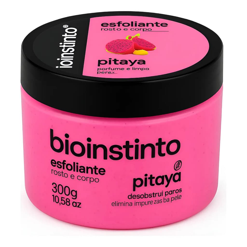 Esfoliante Bio Instinto Pitaya 300g Rosto E Corpo Pele Macia