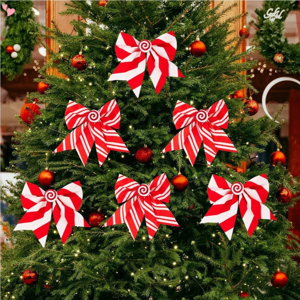 Doce listrado arco guirlanda de natal vermelho branco, adequado para árvores decorativas, portas, janelas, presentes de