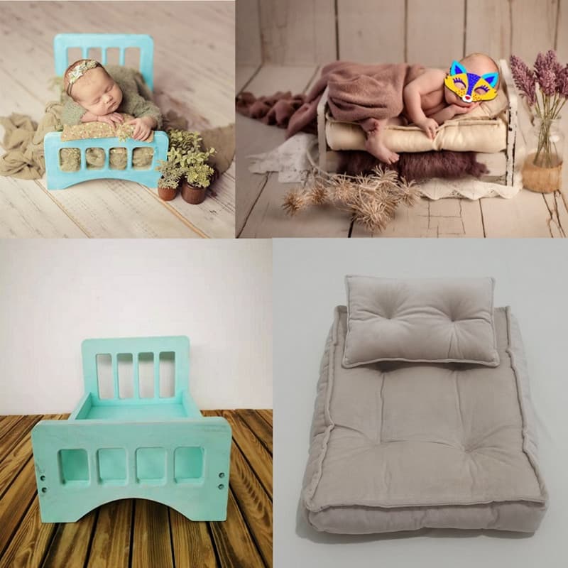 Adereços Para Fotografia De Recém-Nascidos , Cesta De Cama , Berço , Mini Colchão , Travesseiro , Sofá Bebê , Móveis