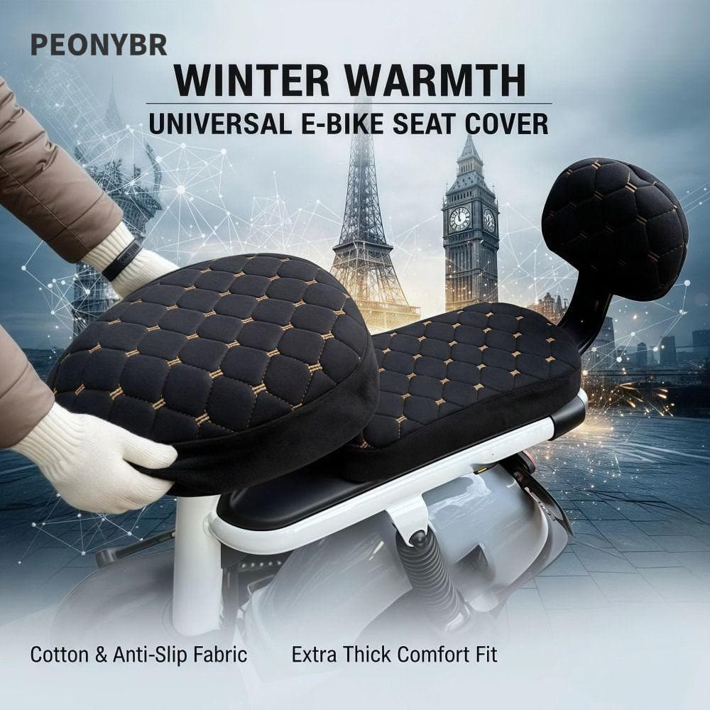 PEONYHOME Capa De Assento De Scooter Elétrica , Conjunto De Almofada Bicicleta Universal Antiderrapante , Tecido De Pelú