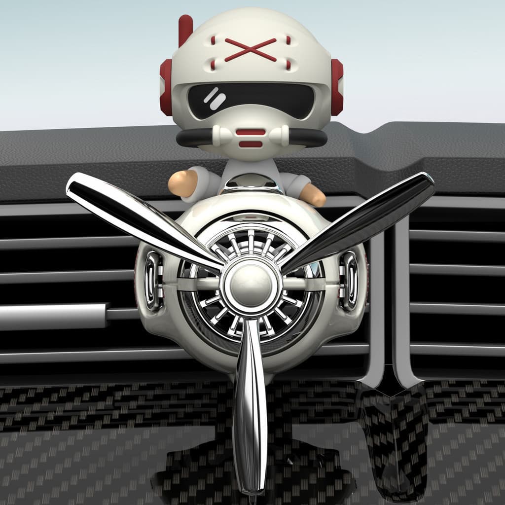 Aromatizador de ar para carro com design de avião em movimento para saídas de ar, difusor de perfume giratório para carr