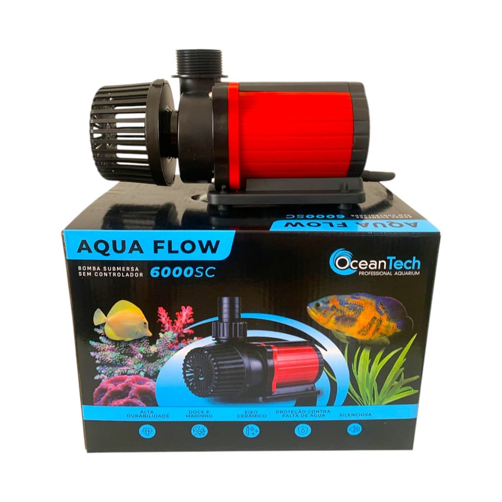 Bomba Submersa Oceantech Aquaflow 6000 Sem Controlador 55W Para Lagos Fontes Cascatas e Aquários