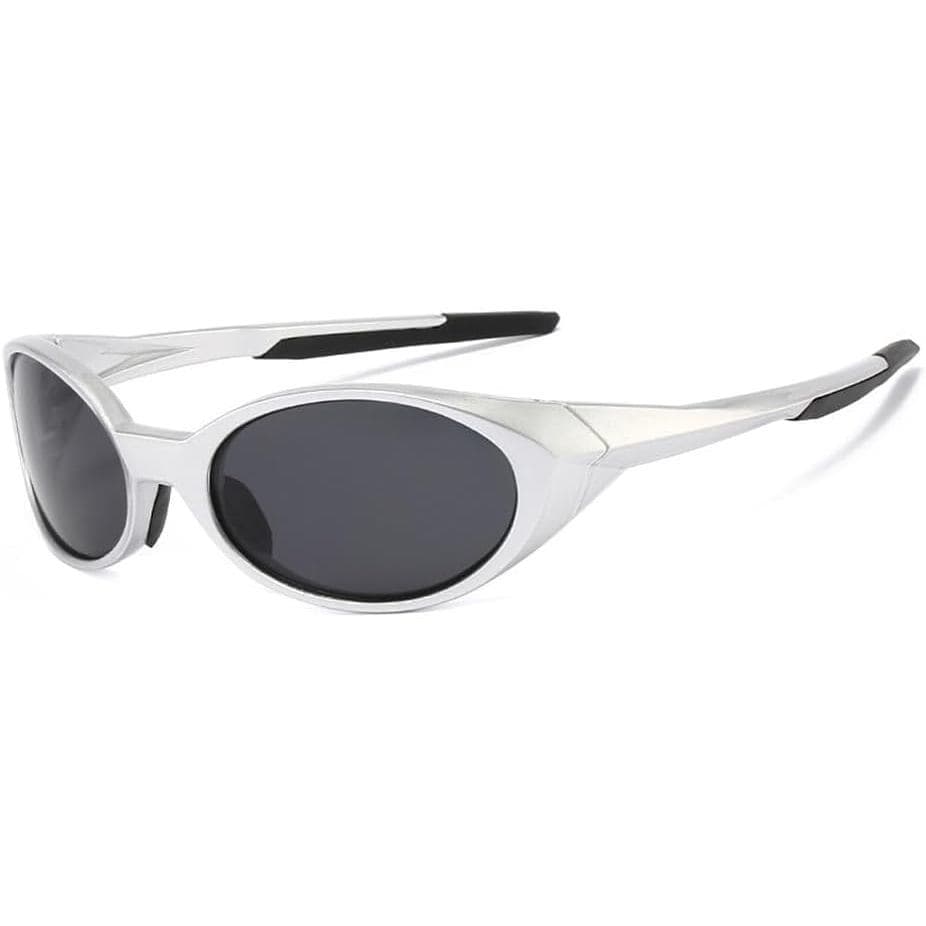 Óculos de Sol Esportivos Polarizados Masculinos com Proteção UV400, Lentes Espelhadas, Armação Oval, Óculos de Sol Estil