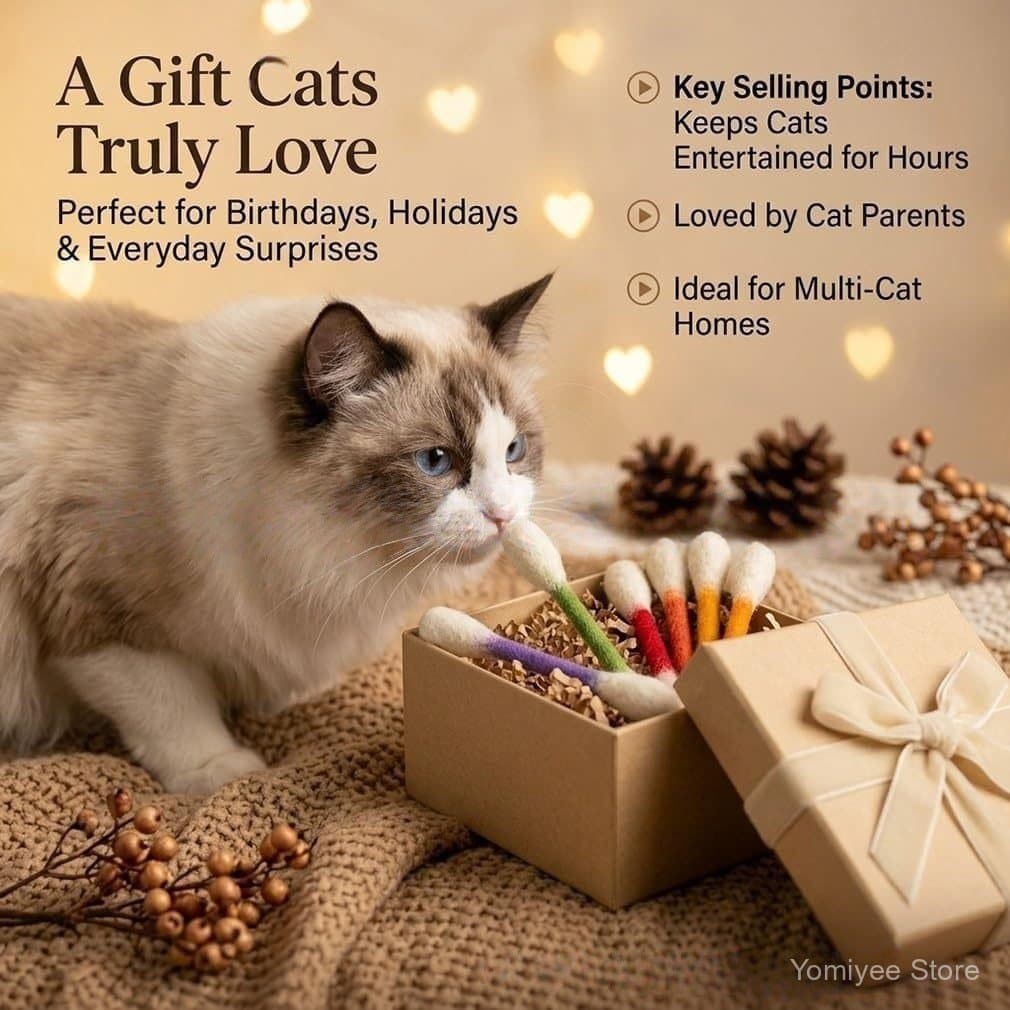 Brinquedos para gatos criativos, personalizados e práticos com catnip, cotonetes extra grandes para gatos.