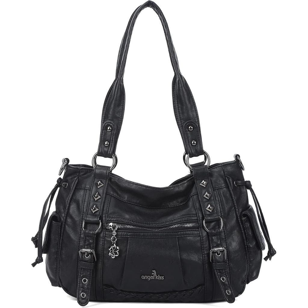 Bolsa de mão, bolsa transversal, bolsa de ombro Kiss, bolsa hobo vintage feminina, bolsa com bolso de anjo HFYX