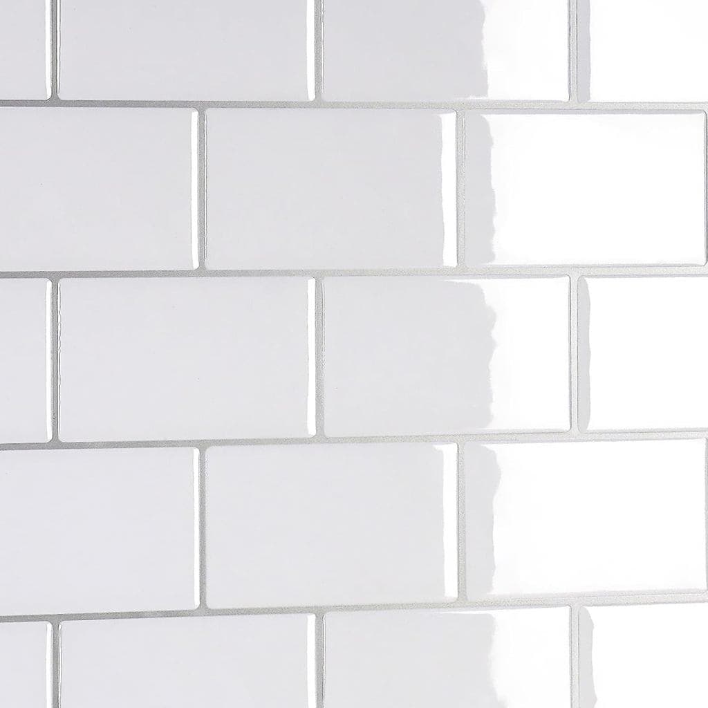 CRE8TIVE 4 Folhas de Azulejos Brancos Tipo Subway Autoadesivos para Cozinha 12"x12" Revestimento 3D Autoadesivo para Par