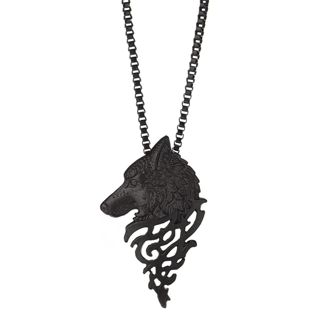 Colar de Lobo Dreuyet para Homens e Mulheres, Personalizado, Estilo Retro Punk, Dourado, Prateado, Preto, com Pingente d