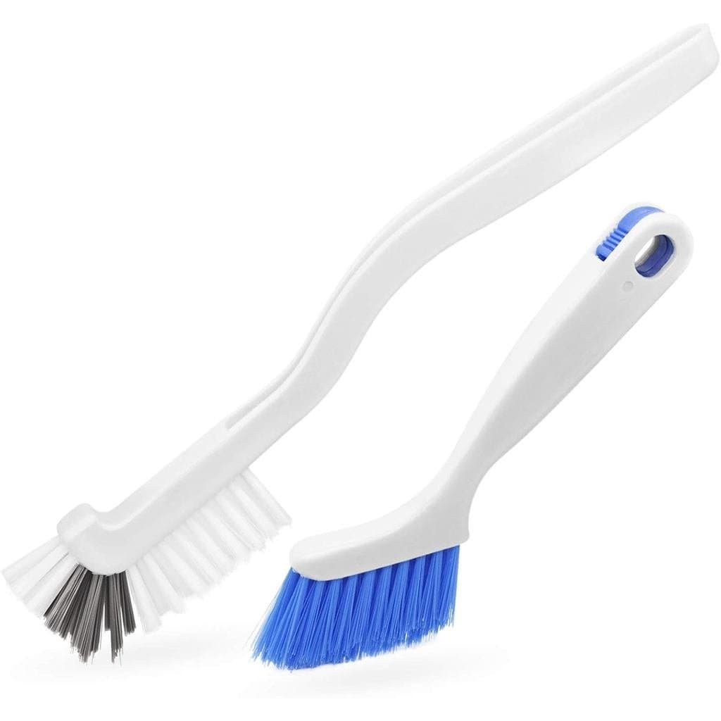 2 Escovas de Limpeza Pequenas com Cabo para Limpeza de Pias, Escovas para Limpeza de Cantos e Rejuntes de Banheiro e Coz