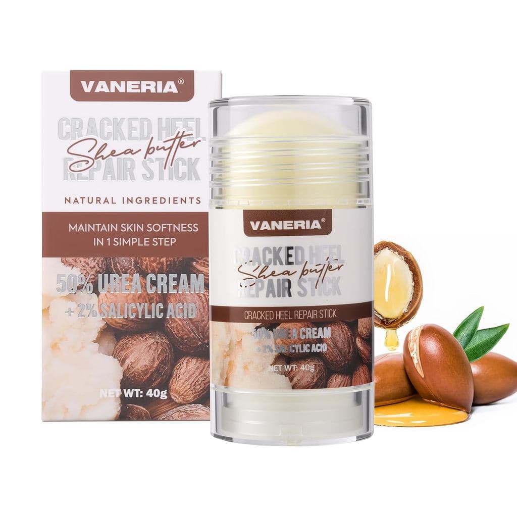 VANERIA Creme em Bastão com 50% de Ureia e 2% de Ácido Salicílico, Bastão Reparador para Calcanhares Rachados para Pés S