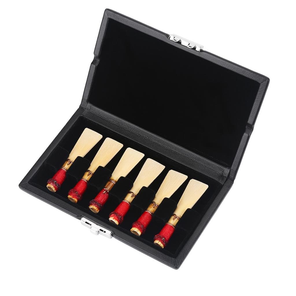 besttool-BR Capa de couro PU preto Bassoon Reed Container Box Case com slots para 6 peças de palhetas
