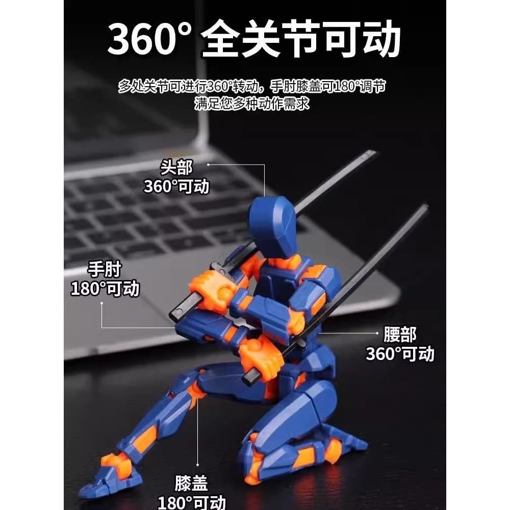 Impressão 3d Multi-articular figura de ação menino sorte 13 robô blocos de construção educacional das crianças montagem