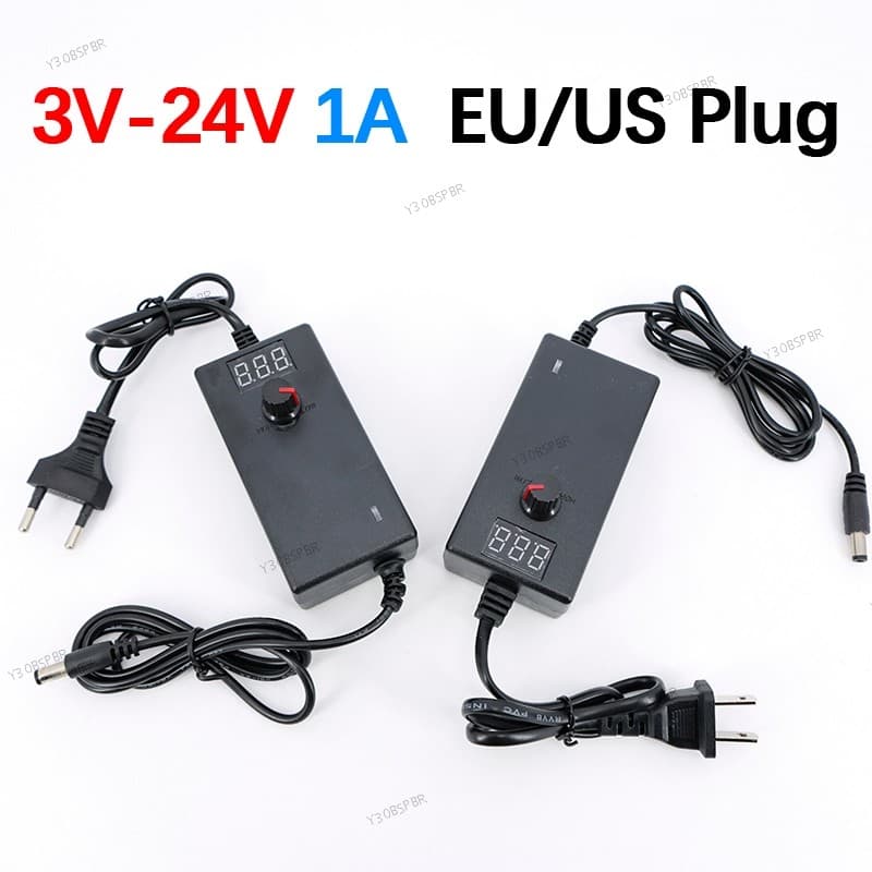 Universal AC 220V Para dc 3V-24V 1A 5v 6v 8v 9v 12v 15v 16v 18v Adaptadores Carregador Adaptador De Fonte De Alimentação