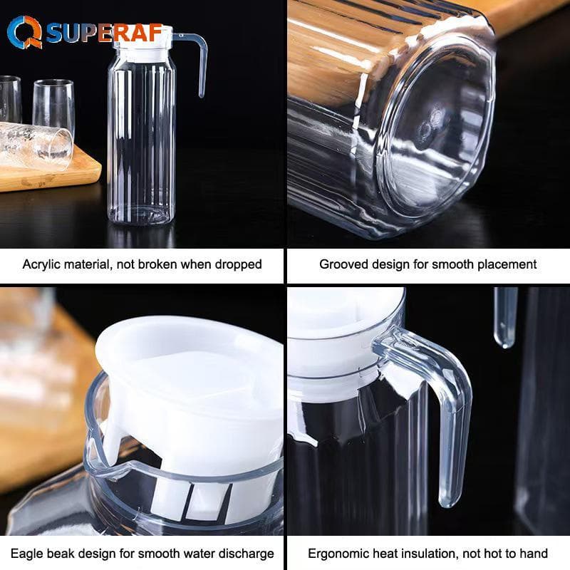 Jarra De Suco De Água SUPERAF , Garrafa Transparente De Plástico Para Armazenar Sucos Frescos E Bebidas Cozinha , Gelade