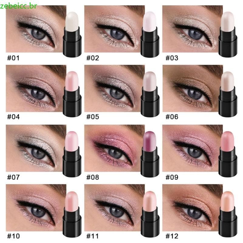 zebeicc 12 Cores Caneta Sombra Glitter Shimmer Olho Destaque Pigmento Maquiagem À Prova D Para E Men
