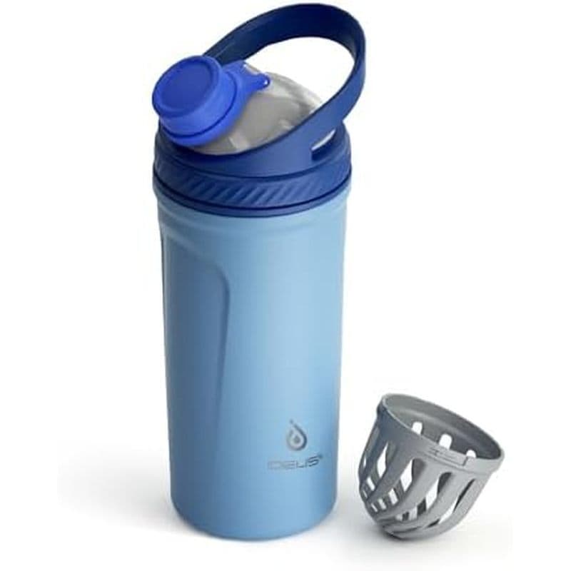 Garrafa Agitadora De Proteína Ideus 24 Onças (710 Ml) Isolada De Aço Inoxidável Com Bola Tritan Silenciosa Copos Agitado