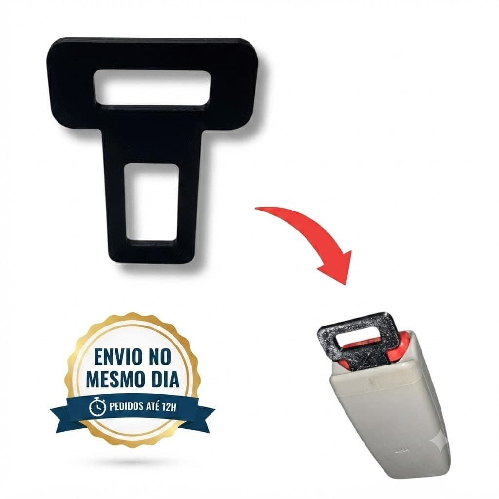 Kit 2 Linguetas para Cinto de Segurança Universal Anti Alarme Sonoro Carro Clip