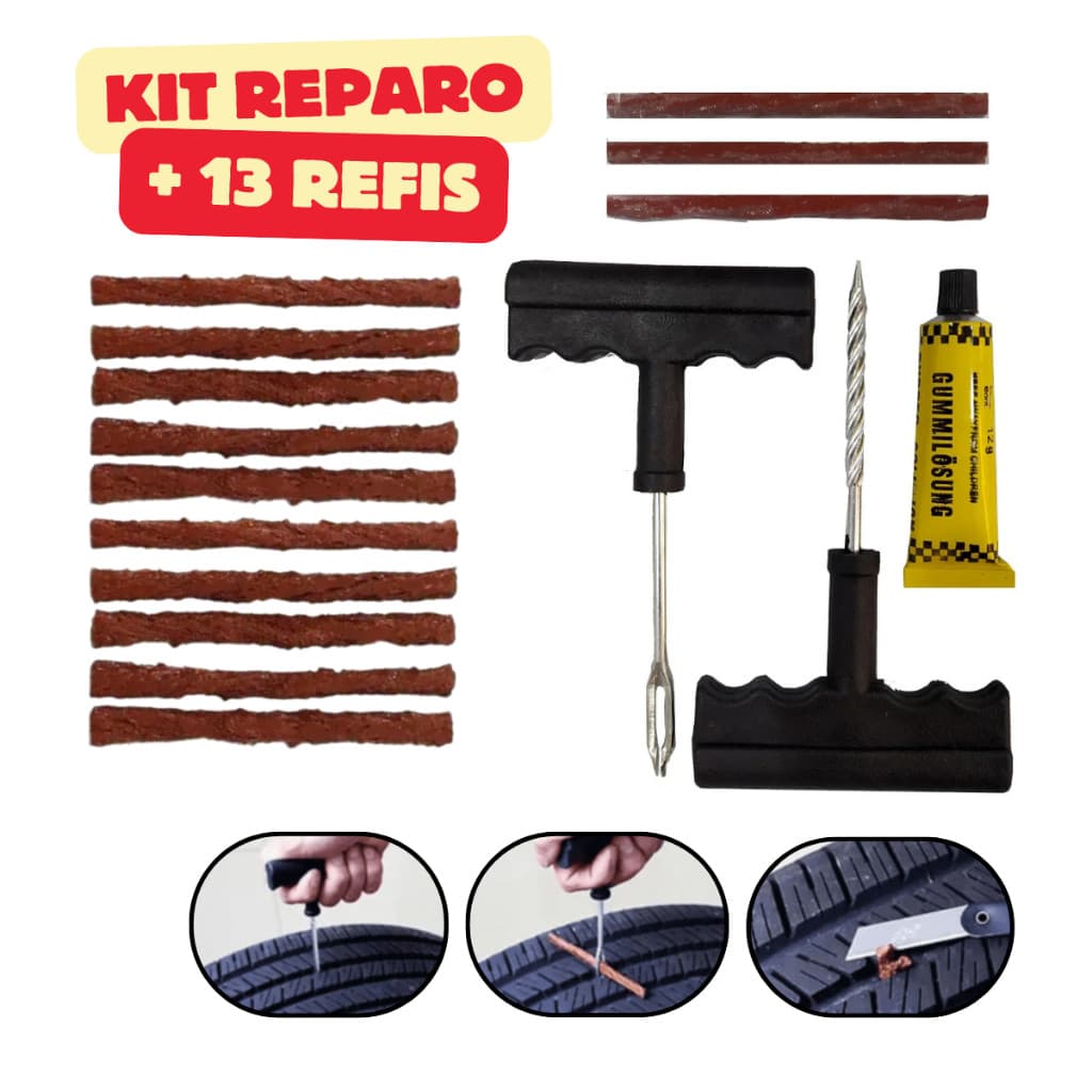 Reparo Pneu Sem Camara Selante Remendo Macarrão