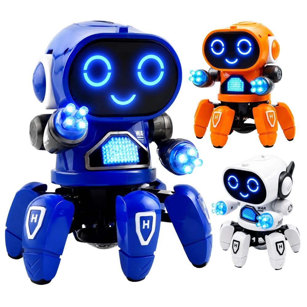 Robô Aranha Dançante Infantil com Luzes LED Música Bateria Recarregável USB Brinquedo Interativo Educativo