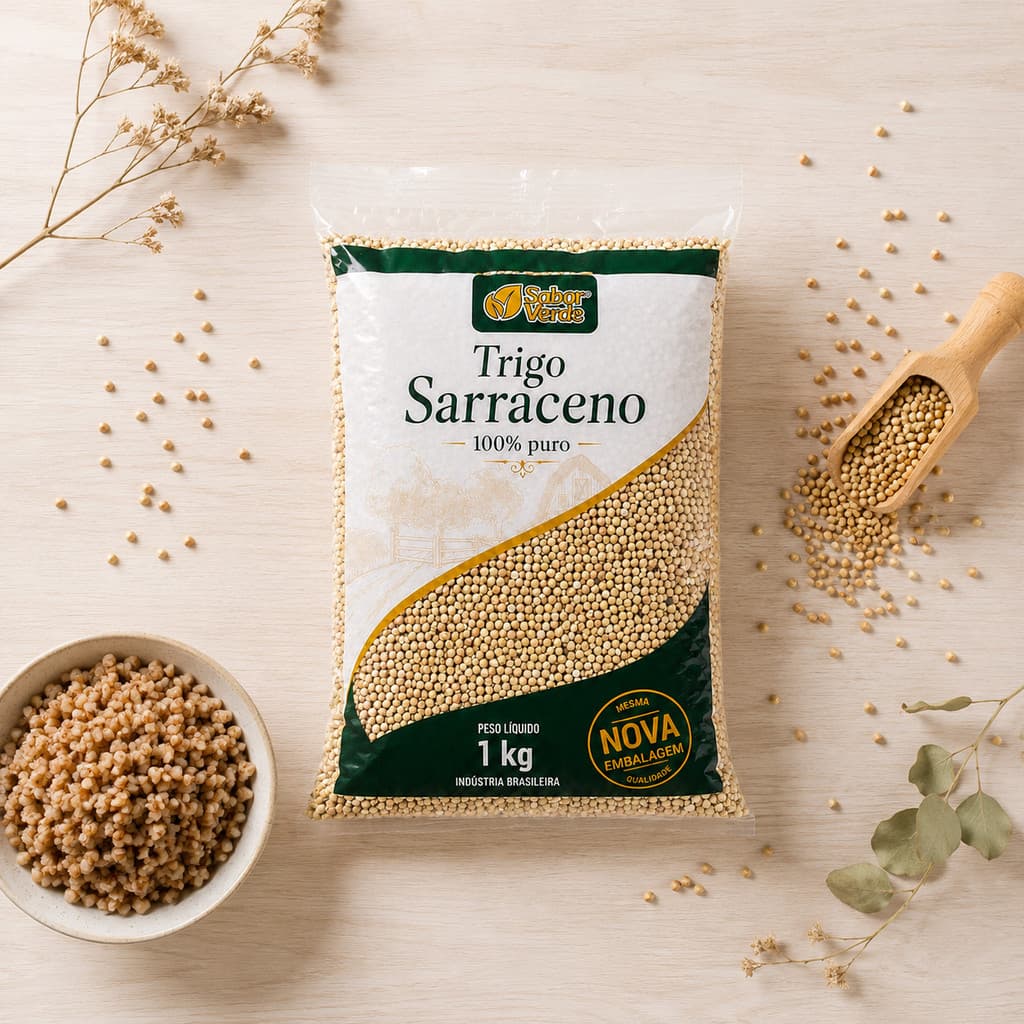 Trigo Sarraceno Mourisco Descascado 1kg Sabor Verde