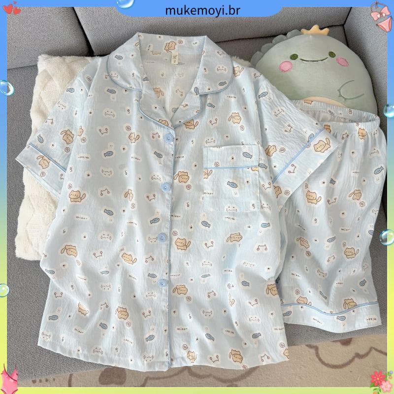 Loja venda quente macio bonito leitoso perfumado gatinho pijamas feminino verão novo estilo fresco bonito Shorts de mang