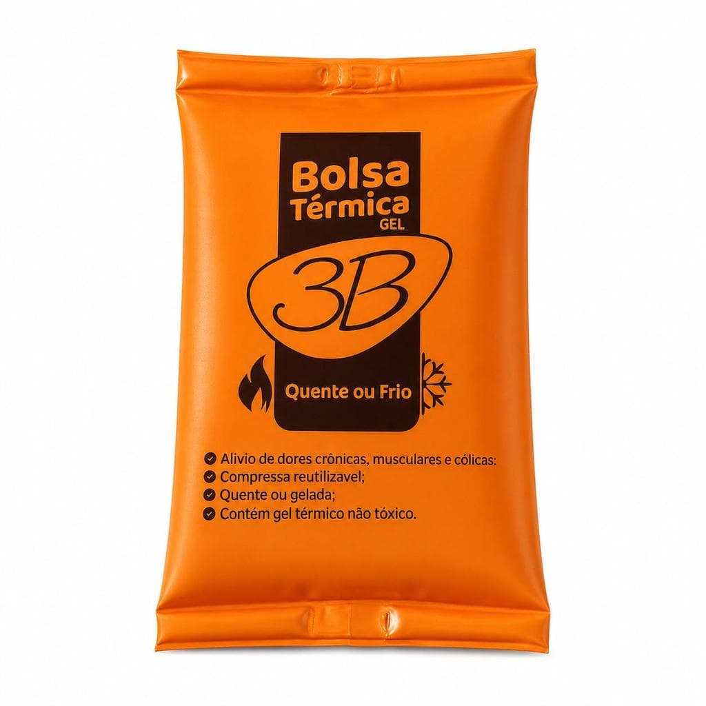Bolsa  Térmica Compressa Gel Gelo Quente Frio P Laranja 3B