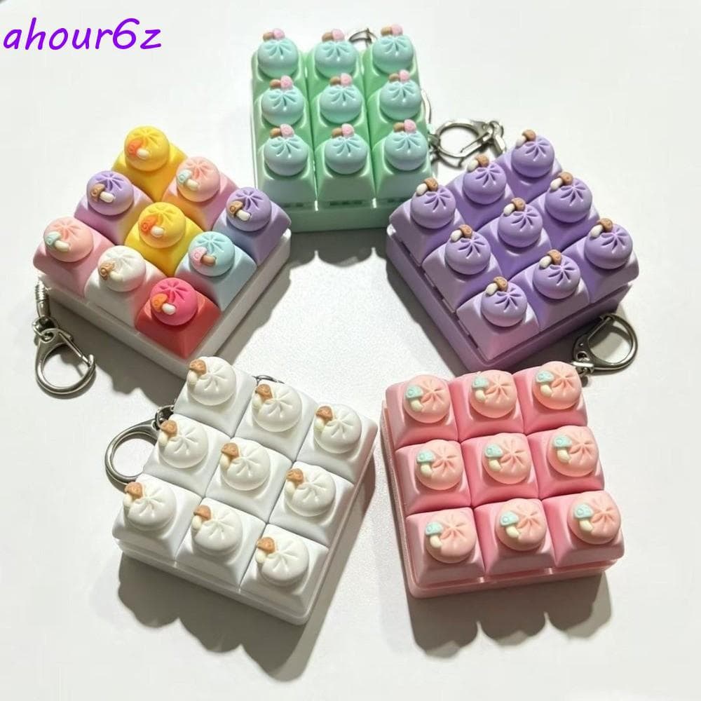 Brinquedo De Inquietação De Teclado AHOURZ , Chaveiro De Luz LED De Tamanho De Bolso , Mini De Bolinho Fofo