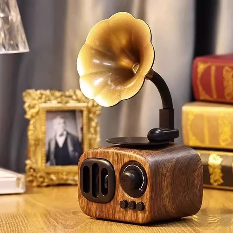 [Importado da Alemanha] Alto-falante Bluetooth Universal Retro de Madeira Berlin Sound, Rádio de Casa, Áudio Nostálgico