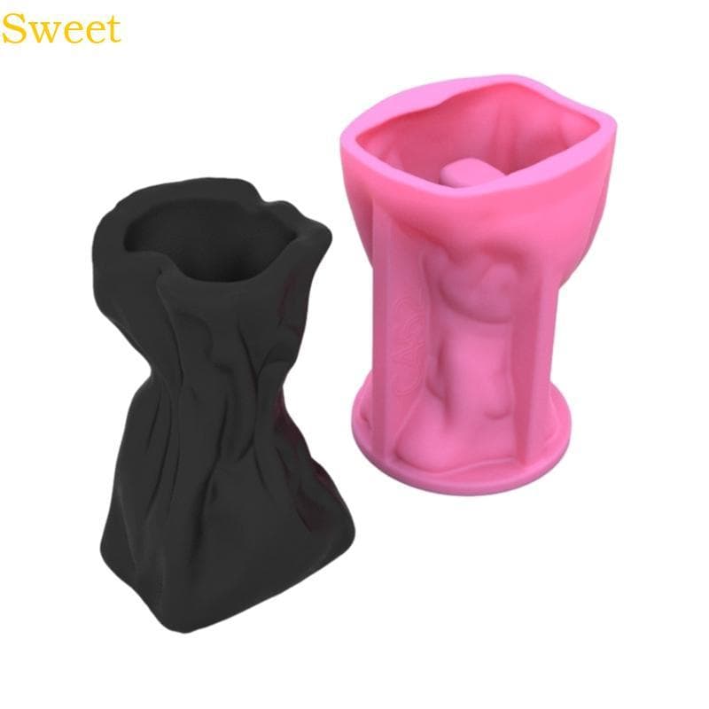 Molde Vaso Silicone Forma Bolso Plissado Para À Mão