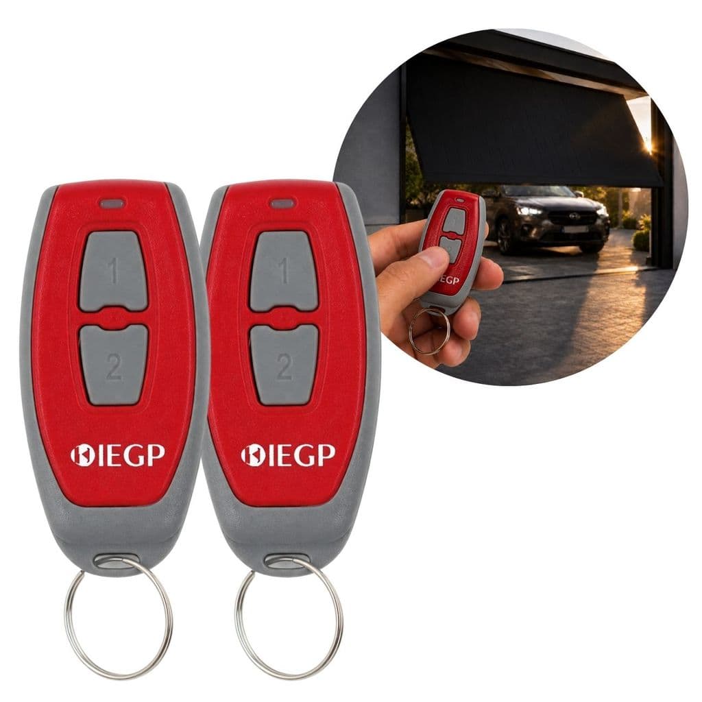 Kit 2 Controle Portão 433MHz 2 Botões EGP Vermelho Cinza