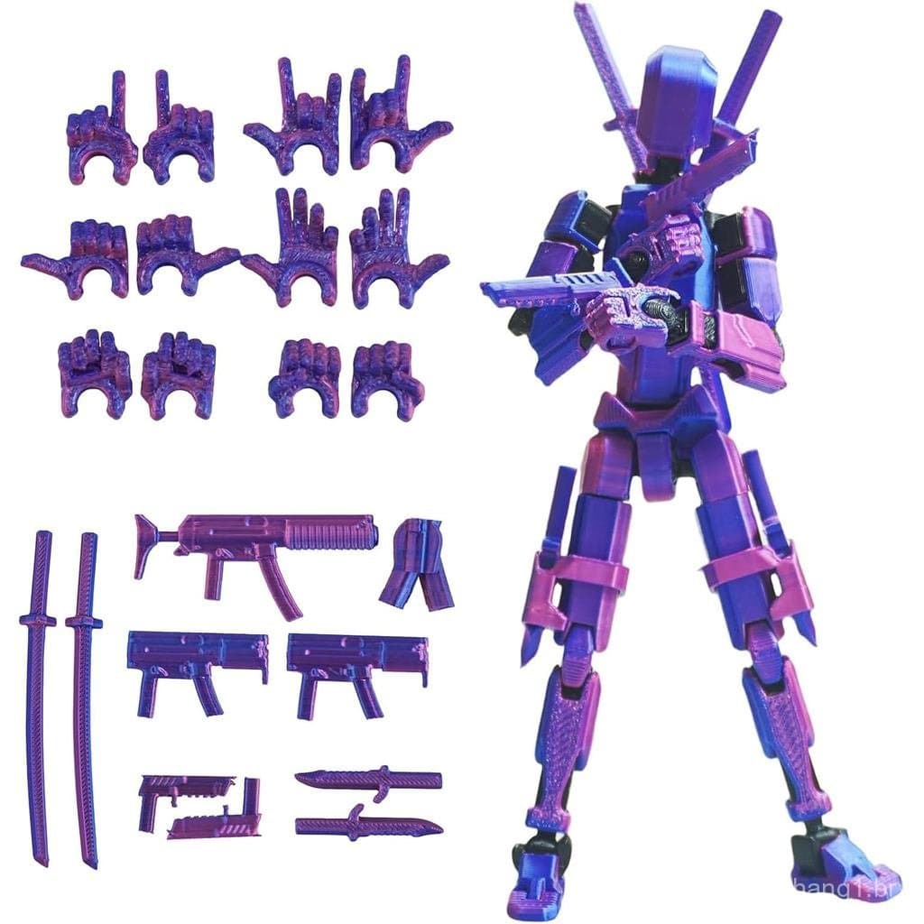 NemoroFigura de Ação 5.54'' StickRobo13 Pré-Montada Impressa em 3D, Tian13 Multiarticulado, Decoração de Mesa Articulada