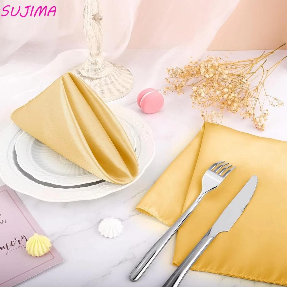 10 Pçs Guardanapo De Cetim , Guardanapos De Jantar Laváveis Reutilizáveis , Decoração De Casamento Macio 30x30cm Mesa Ba