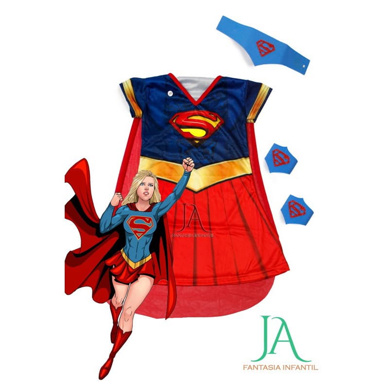 FANTASIA INFANTIL SUPER-GIRL C/ACESSÓRIO