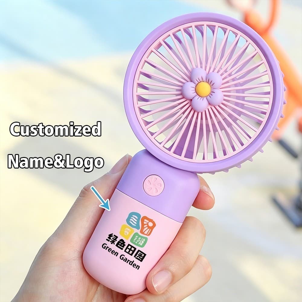 Logotipo Personalizado Mini Ventilador De Mão USB Recarregável Portátil Refrigeração Pessoal Presente Do Estudante