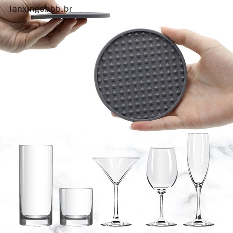 [LAX] Tapetes Redondos Para Copos , Bebidas De Café , Suporte De Copo De Silicone , Antiderrapante , Almofadas De Calor