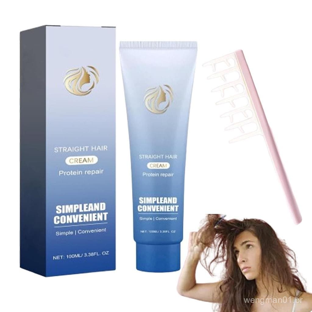 Creme Alisador de Cabelo com Proteína, Creme Alisador de Cabelo com Proteína Silk & Gloss, Creme Alisador Nutritivo de R