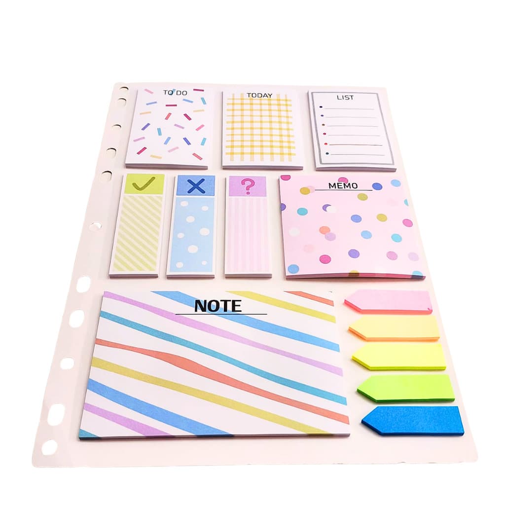 Kit 13 Blocos Adesivos Variado Para Fichario Organizador